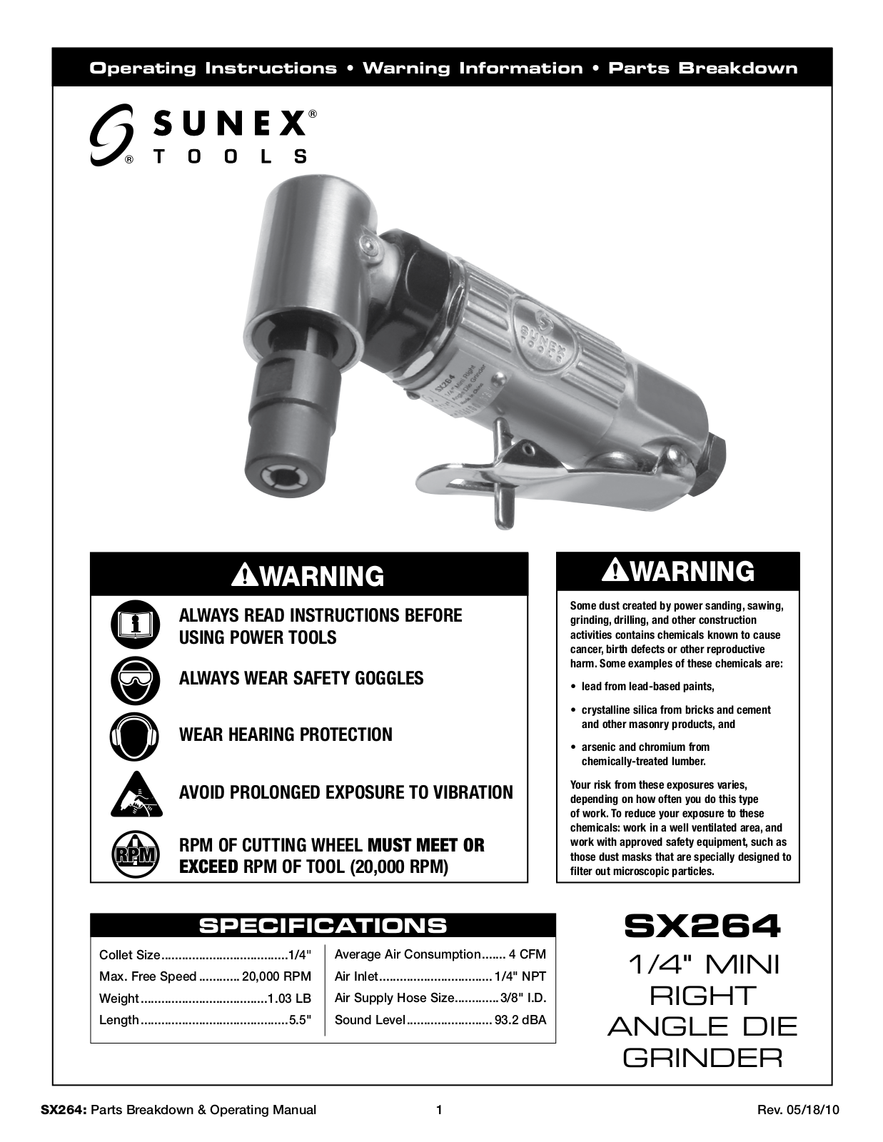 Sunex Tools SX264 User Manual