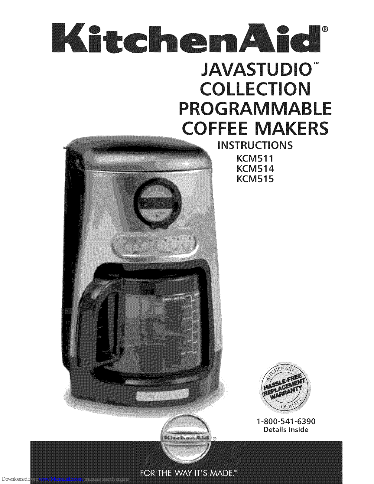 KitchenAid JAVASTUDIO KCM511, JavaStudio KCM515, JavaStudio KCM514 Instructions Manual - ManualMachine.com