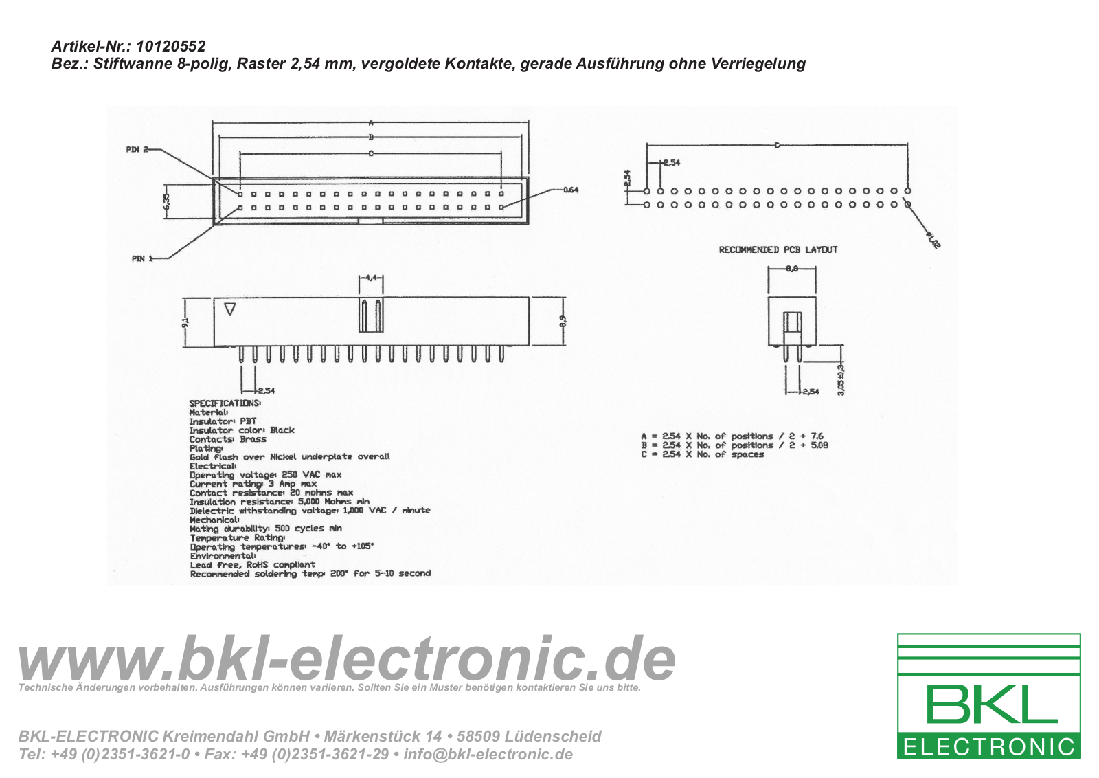 BKL BKL 10120552 Datasheet - ManualMachine.com