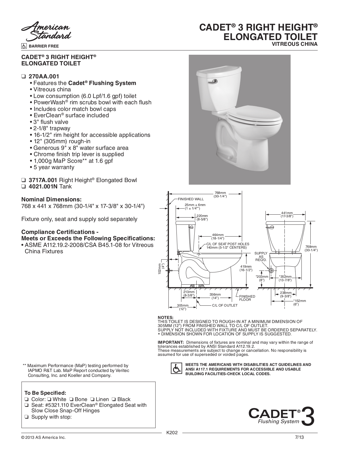 American Standard ASD11279 Specifications - ManualMachine.com
