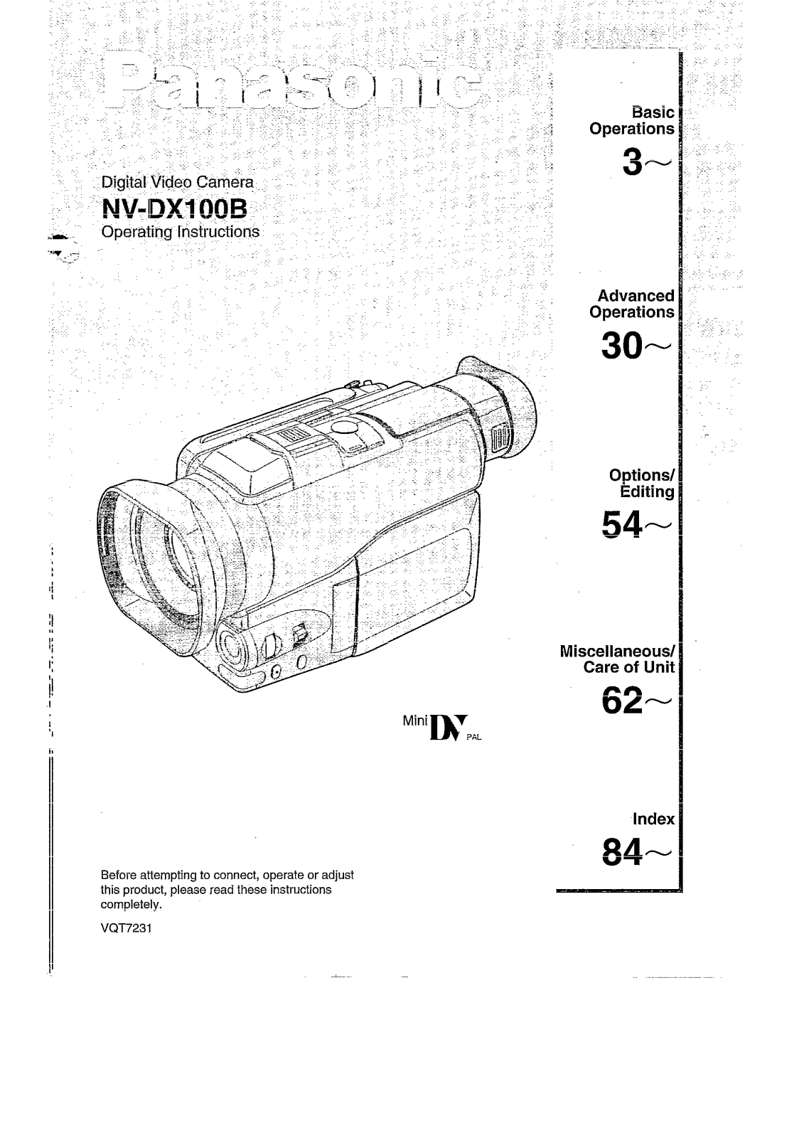 Panasonic NV-DX100B User Manual