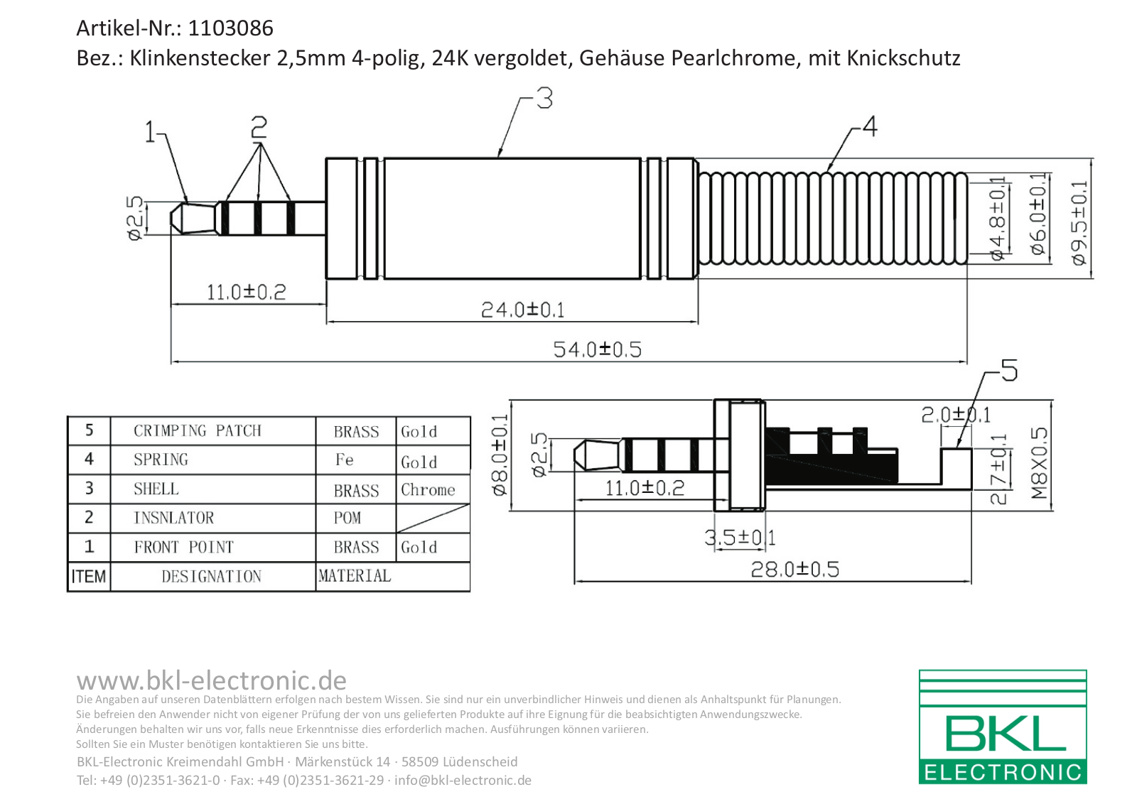 BKL PC KS 2,5 ST Datasheet - ManualMachine.com