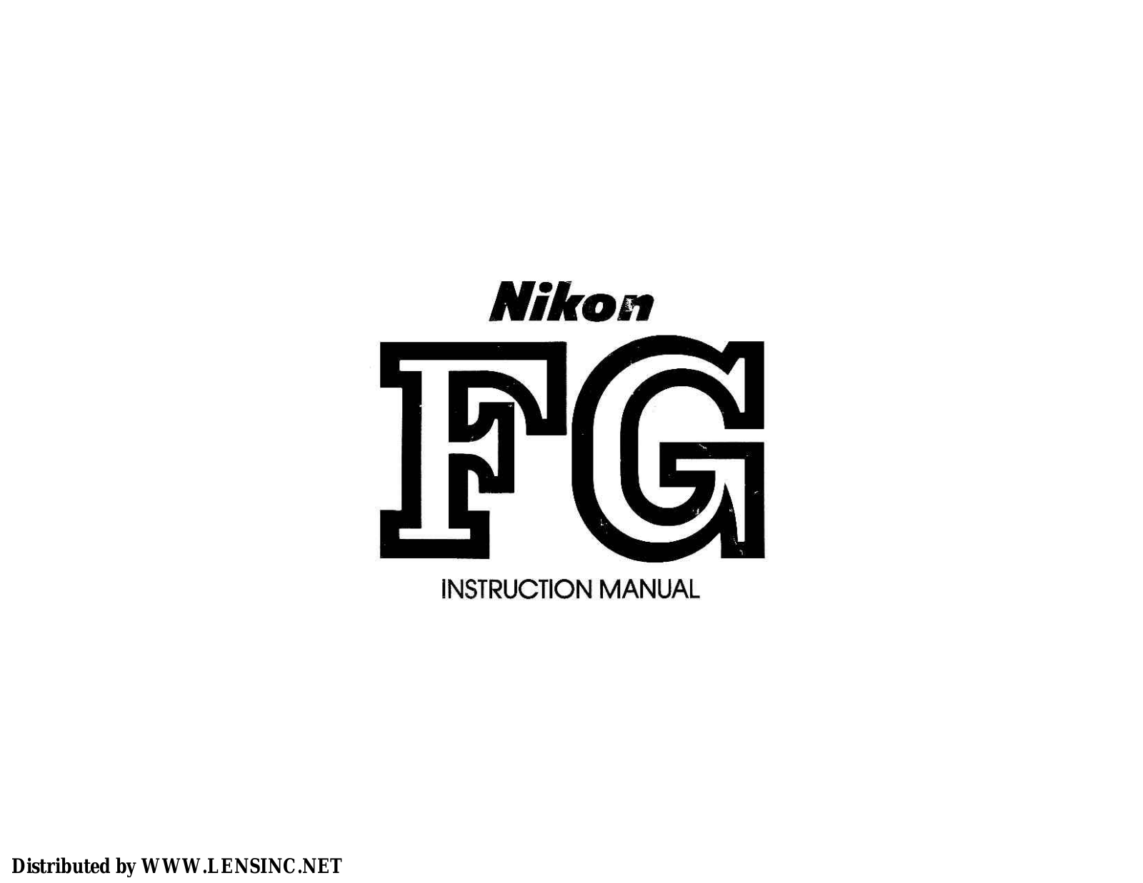 Nikon FG Operating Instructions