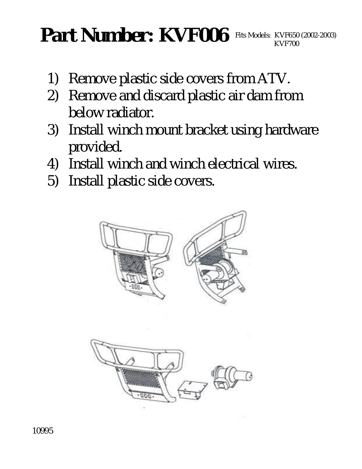 Swisher KVF006 Parts list