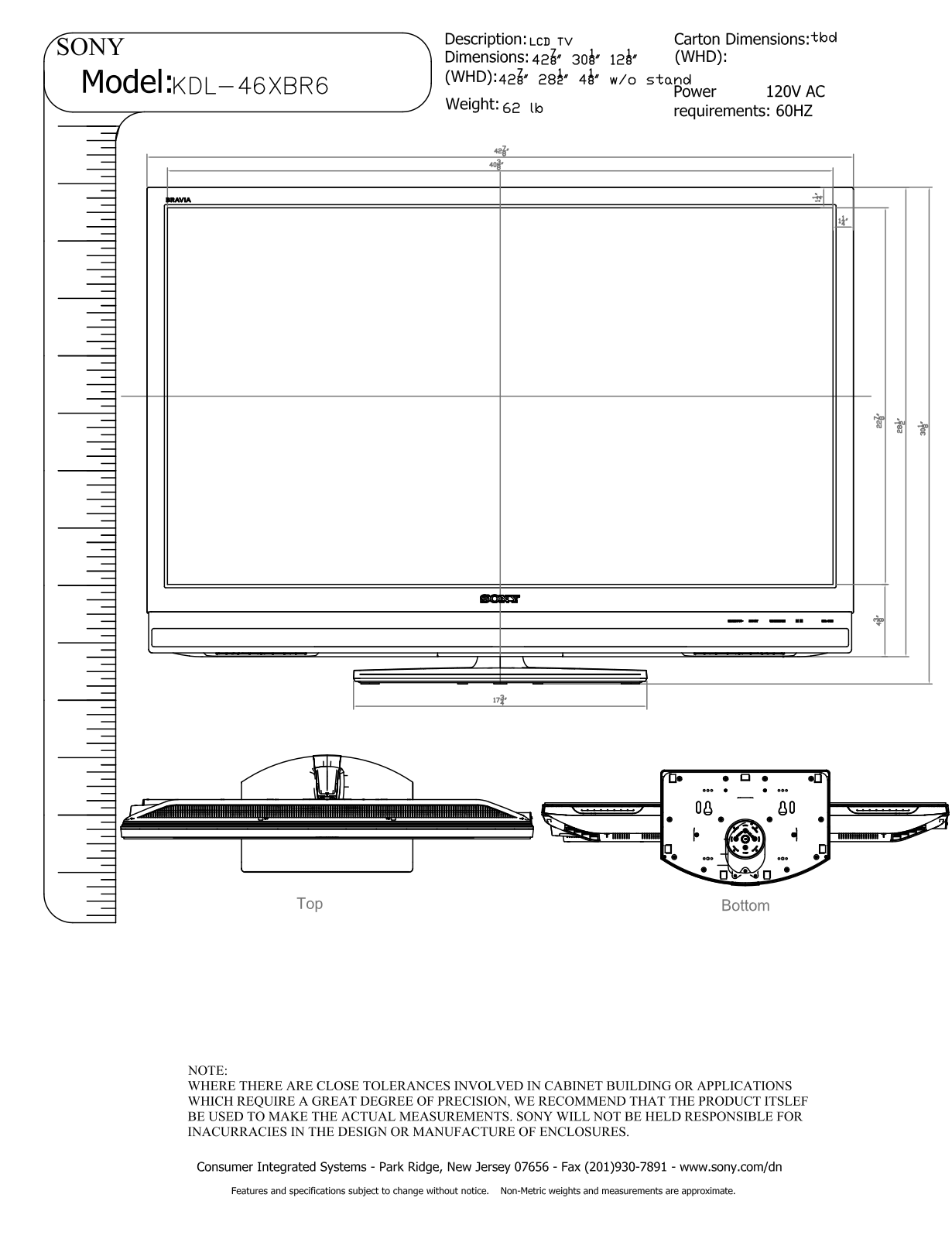 Sony KDL-46XBR6 SCHEMATICS