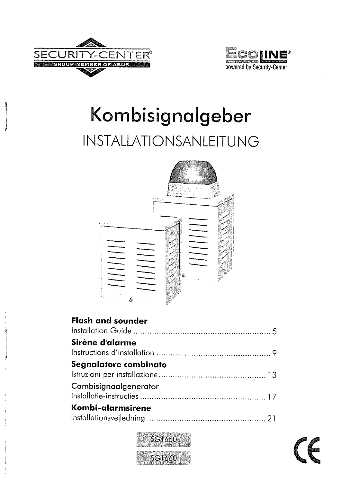 ABUS SG1650, SG1660 User guide