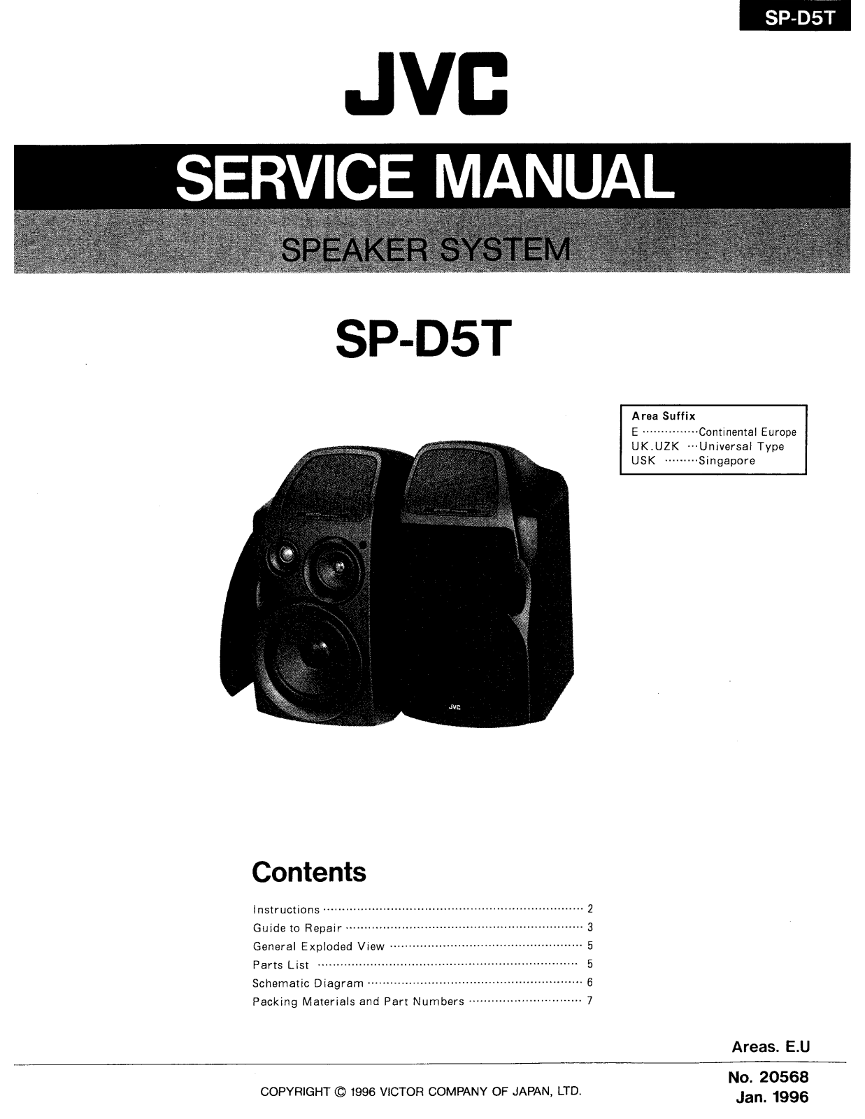 Jvc SP-D5-T Service Manual