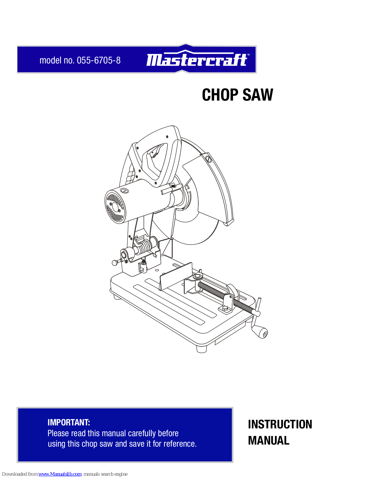 MasterCraft 055-6705-8 Instruction Manual