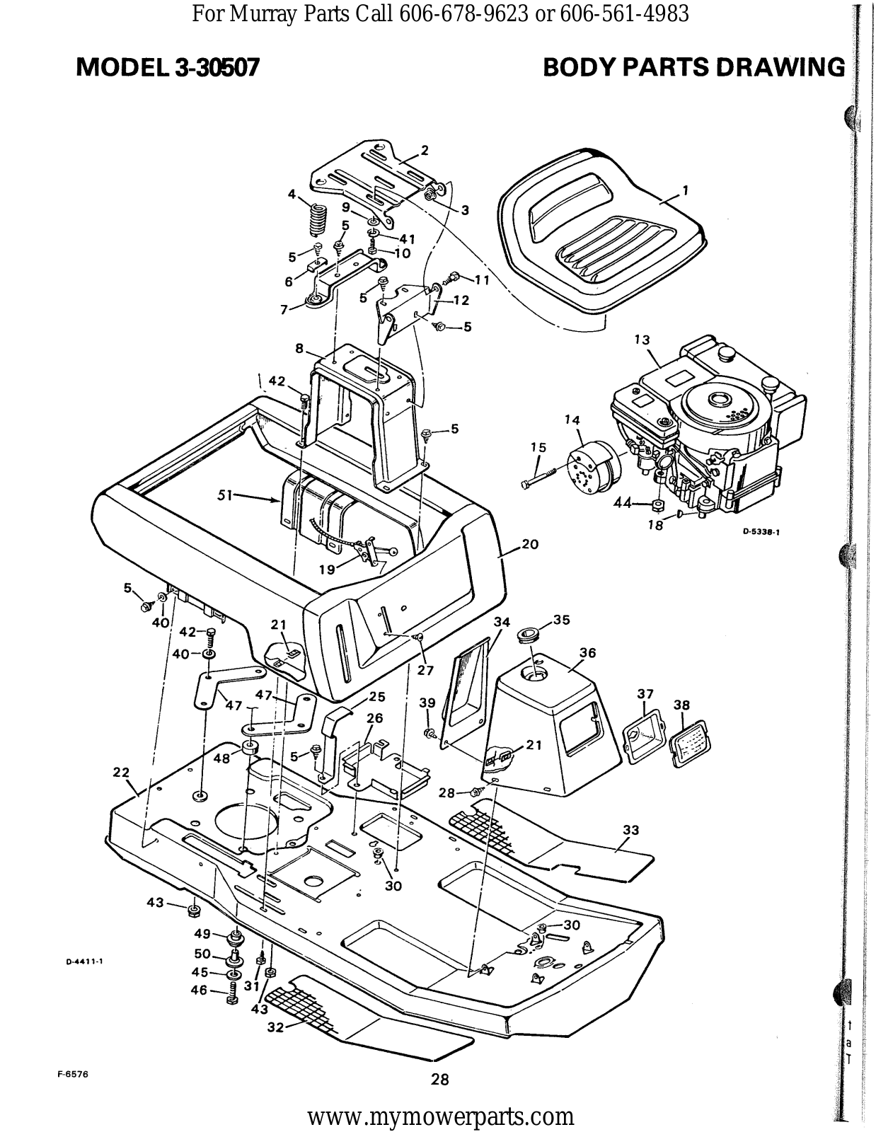 Murray 83-30507 Parts List