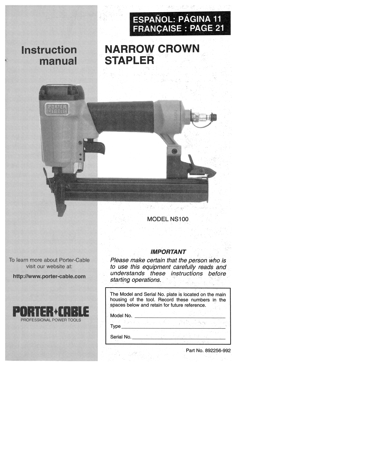 Black & Decker NS100 User Manual