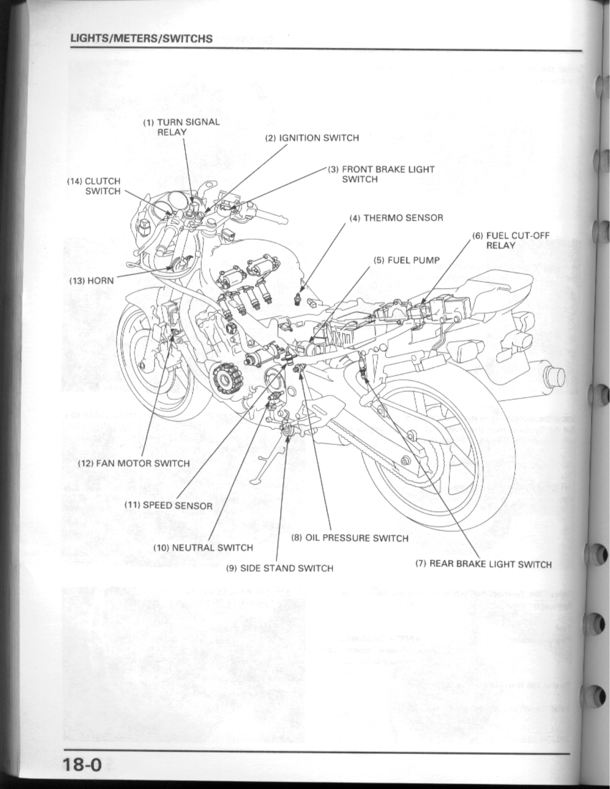 Honda CBR600F3 Service Manual 18 lights meters