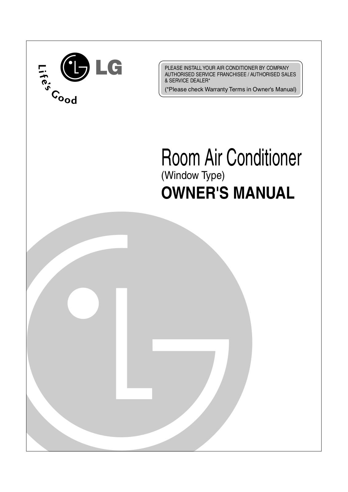LG LWB18C1AM1 Owner’s Manual