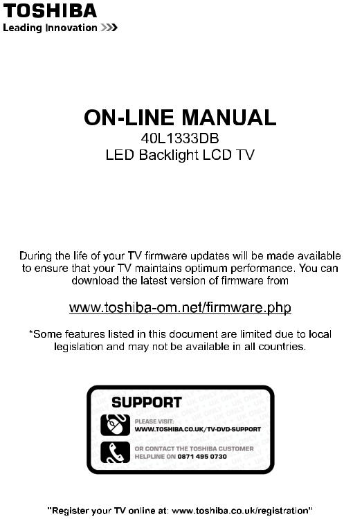 Toshiba 40L1333DB User Manual