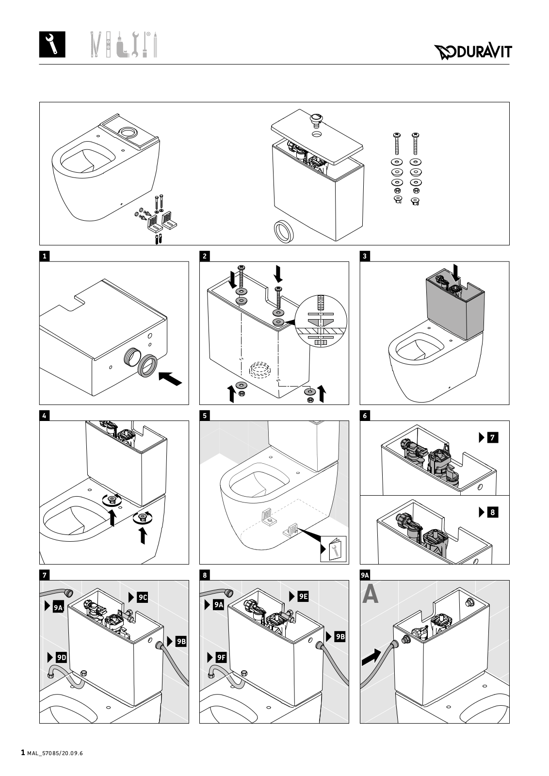 Duravit 0935000005, 2156590000, 0935100005, 0126090000, 2156090000 Mounting instructions