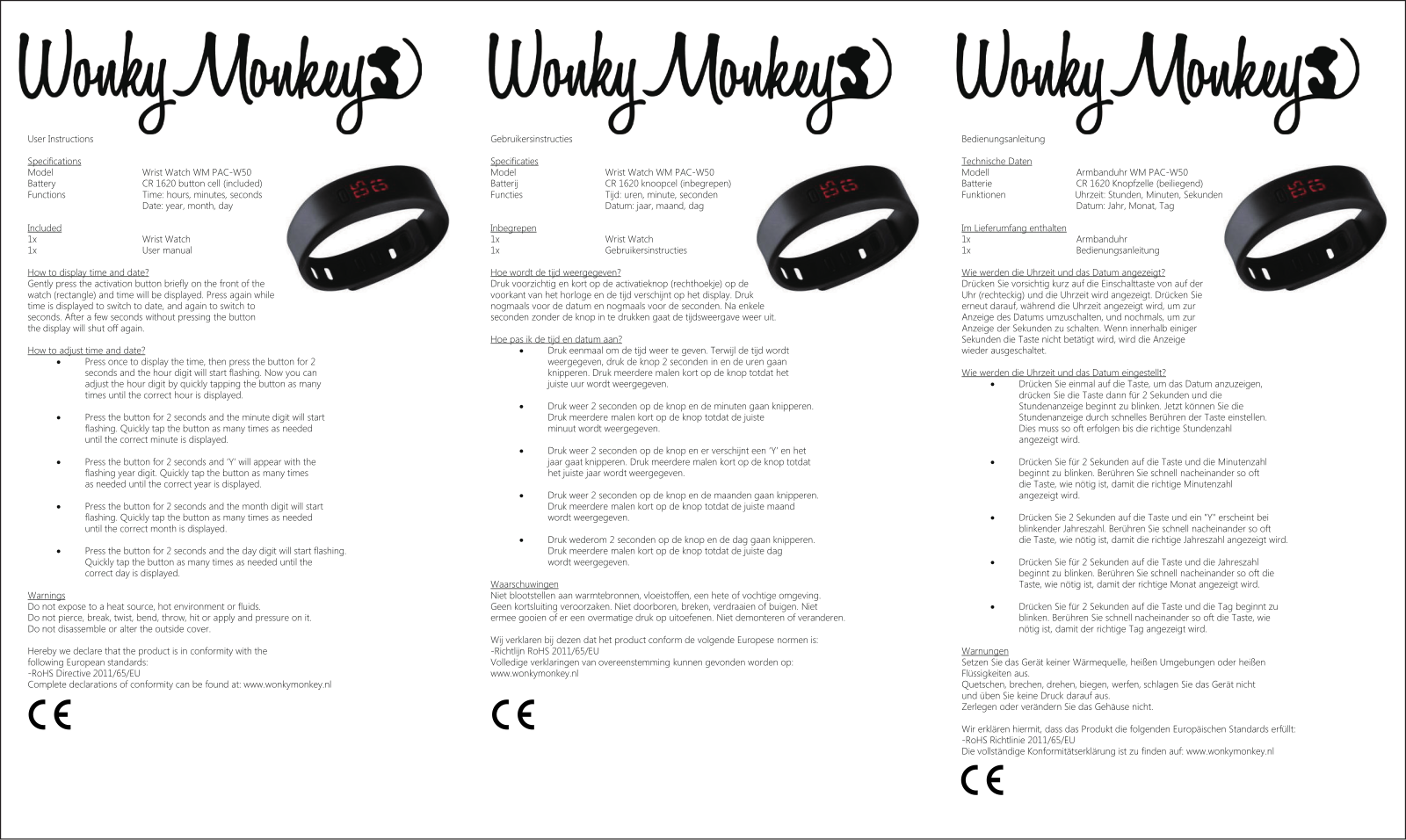 Wonkey Monkey W50BL User Manual