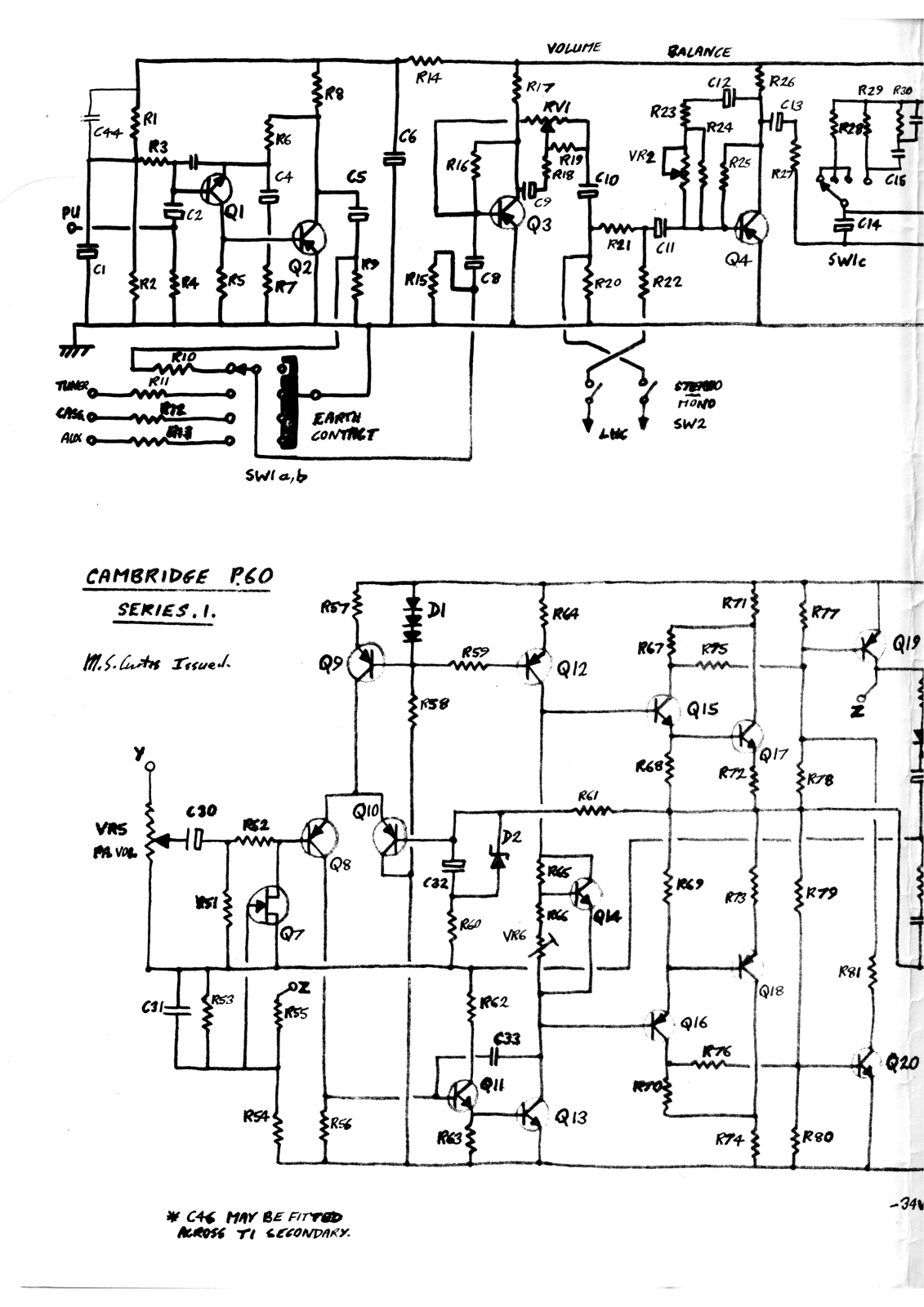 Cambridge Audio P-60 Schematic