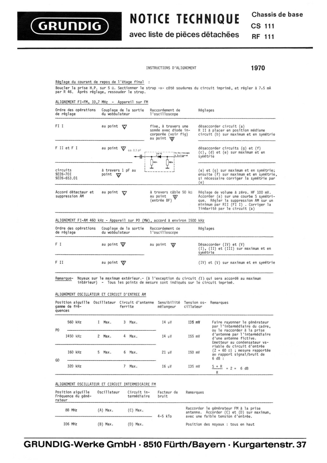 Grundig CS-111 Service Manual