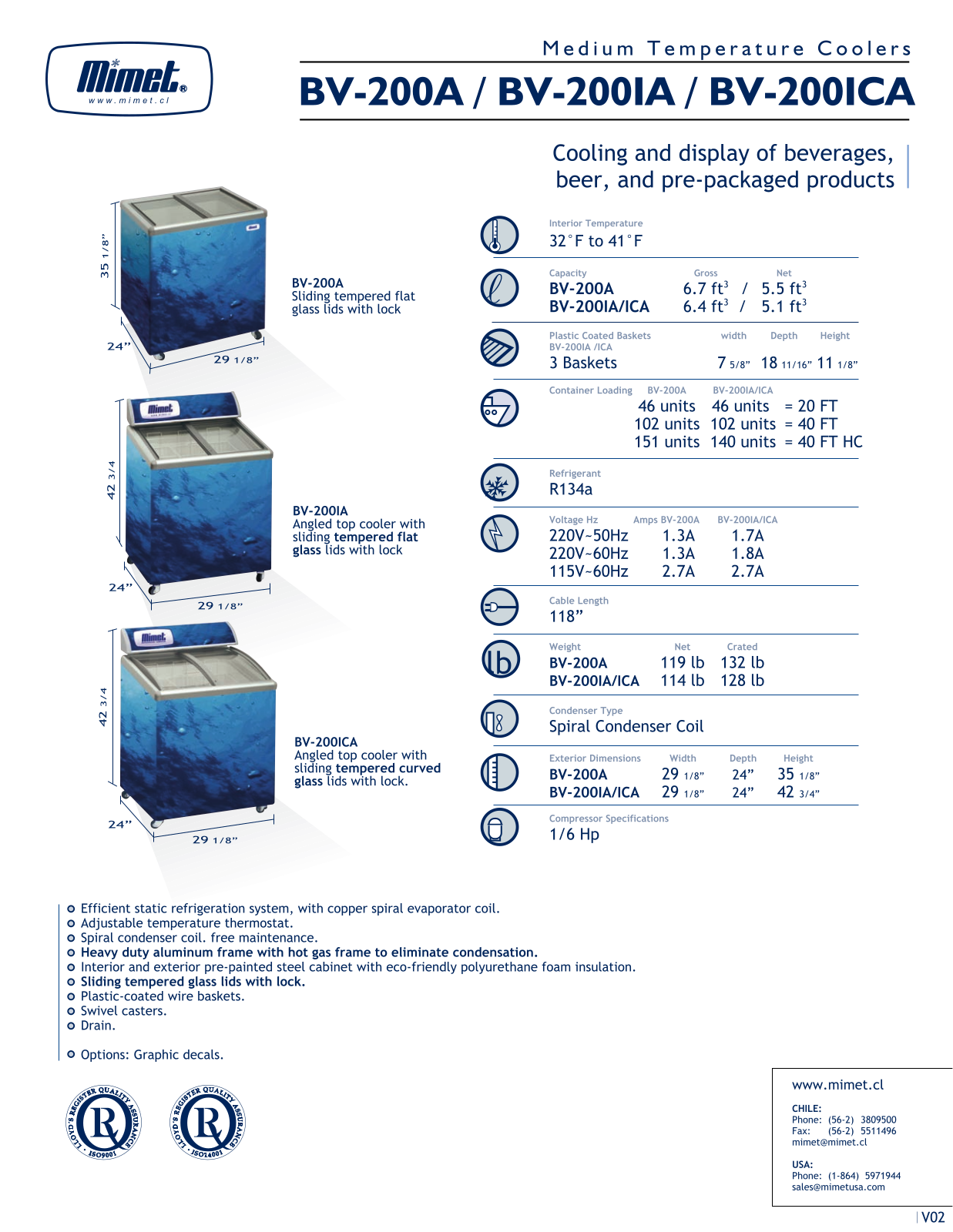 Mimet BV-200IA User Manual