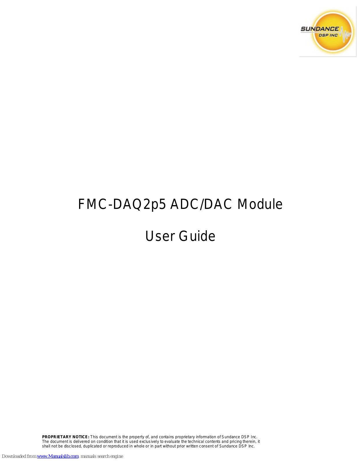 Sundance Spas FMC-DAQ2p5 User Manual - ManualMachine.com