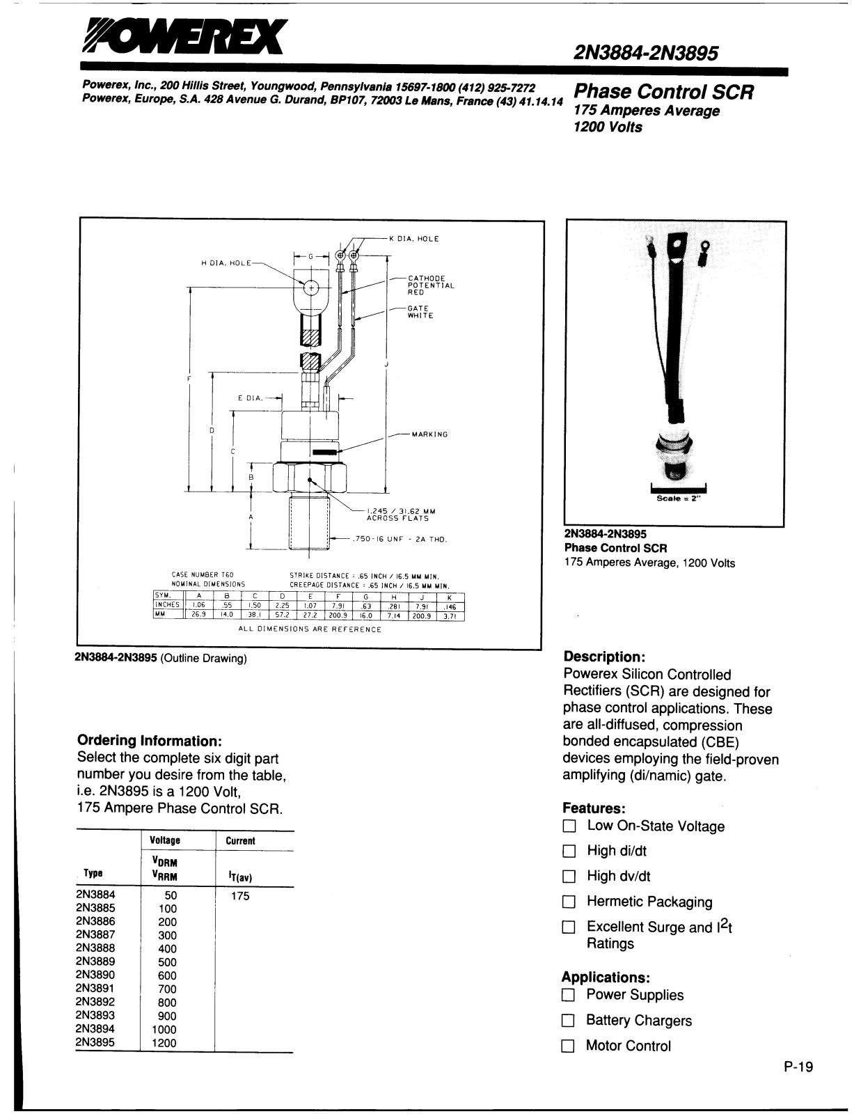 POWEREX 2N3895, 2N3894, 2N3893, 2N3892, 2N3891 Datasheet