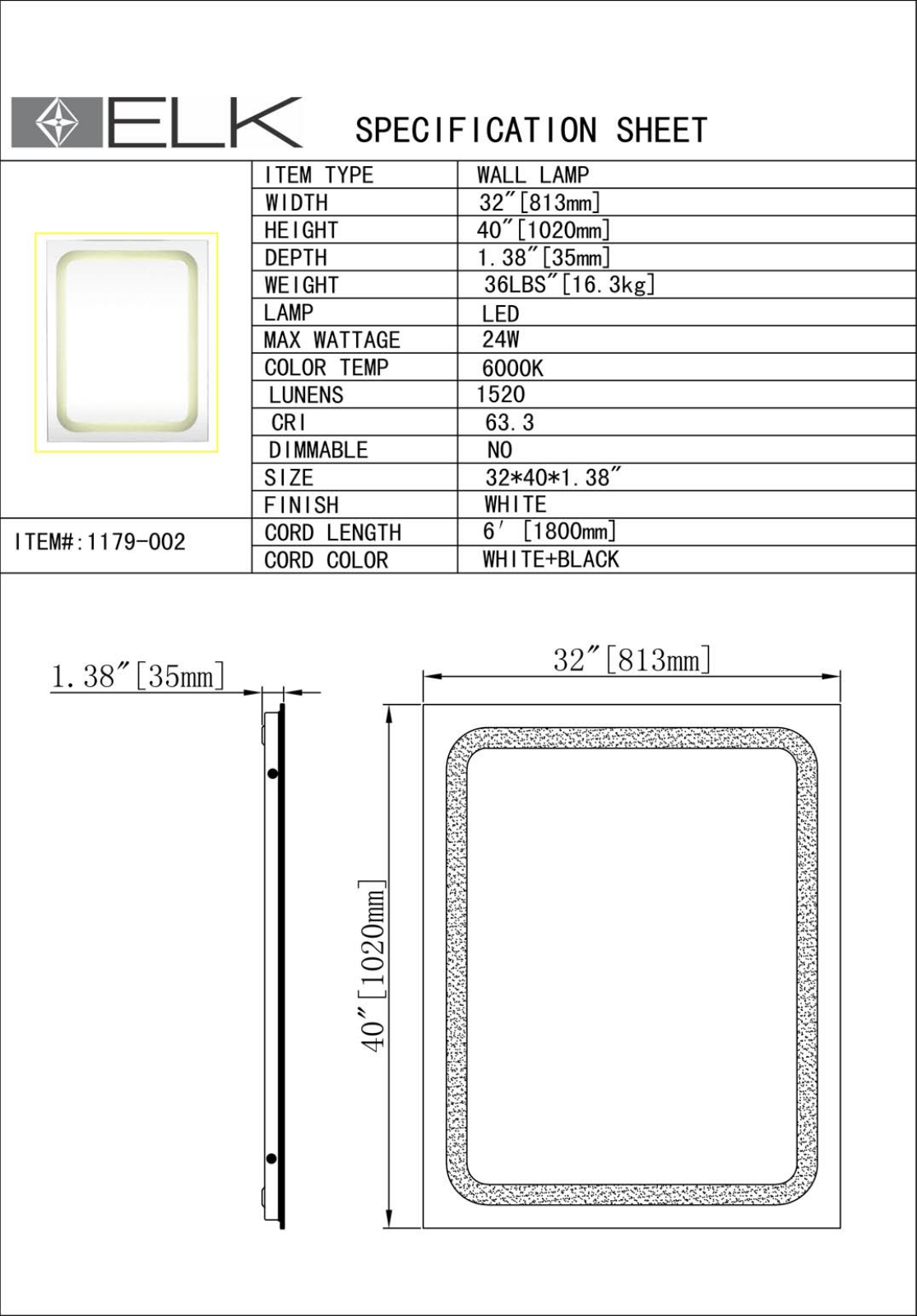 ELK Home 1179002 User Manual