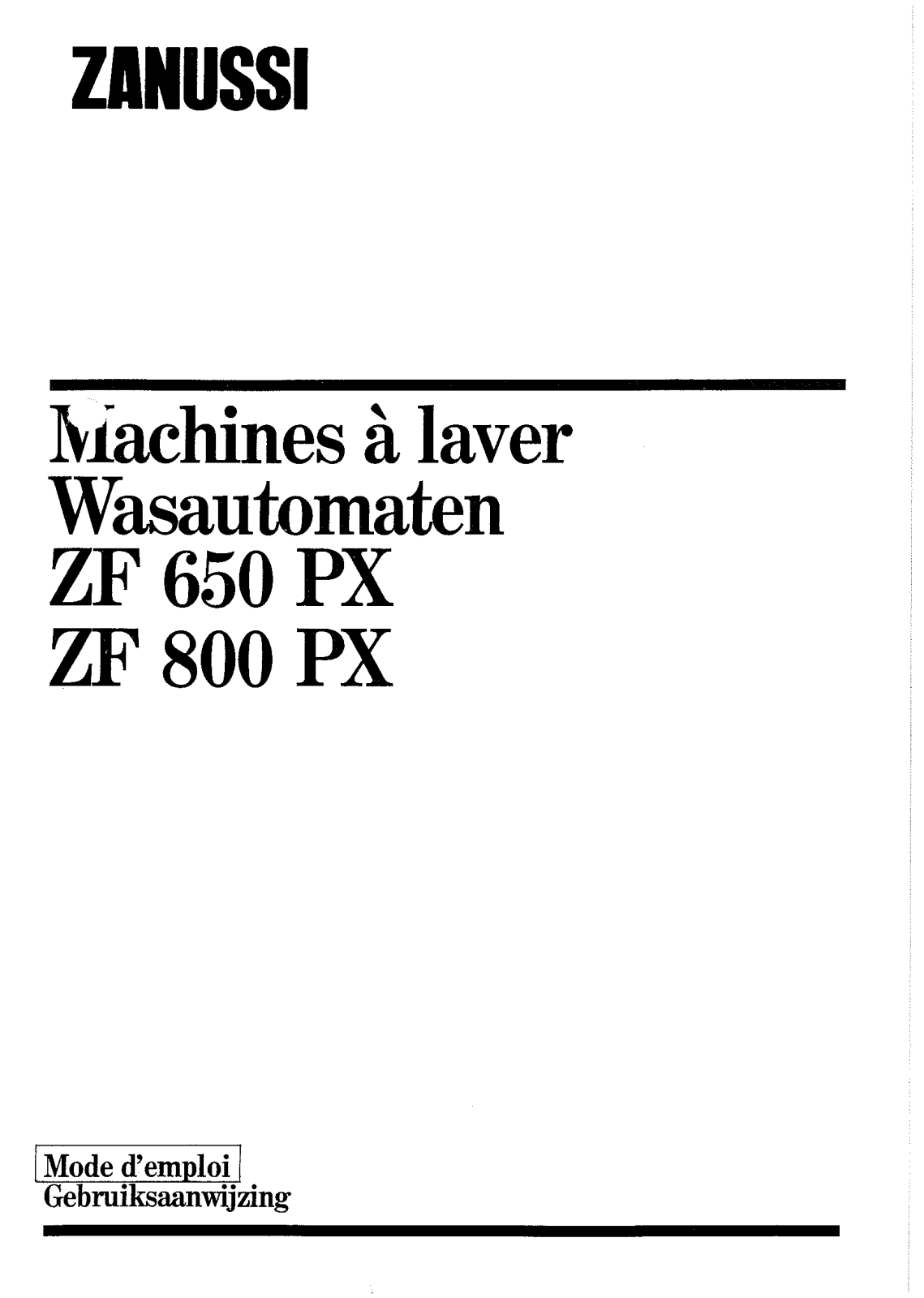 Zanussi ZF800PX, ZF650PX User Manual