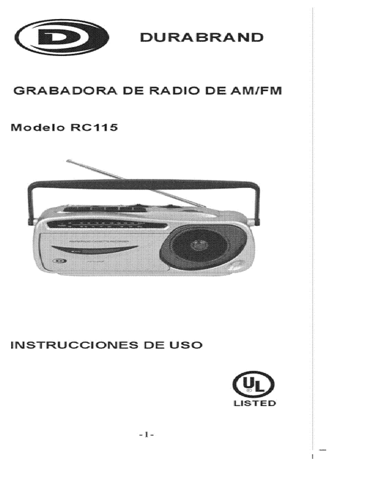 CURTIS RC115 User Manual