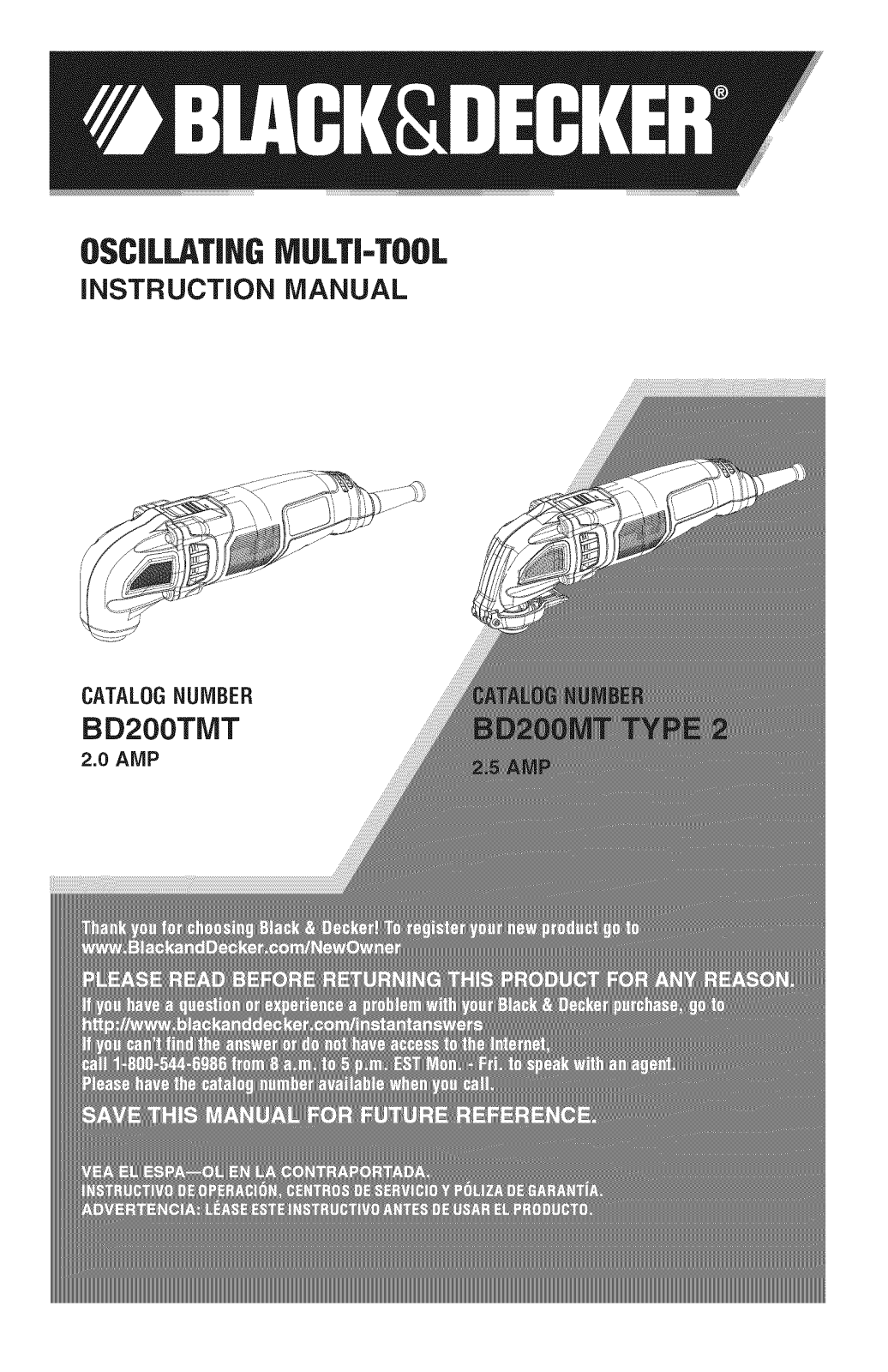 Black & Decker BD200MTB TYPE2 Owner’s Manual