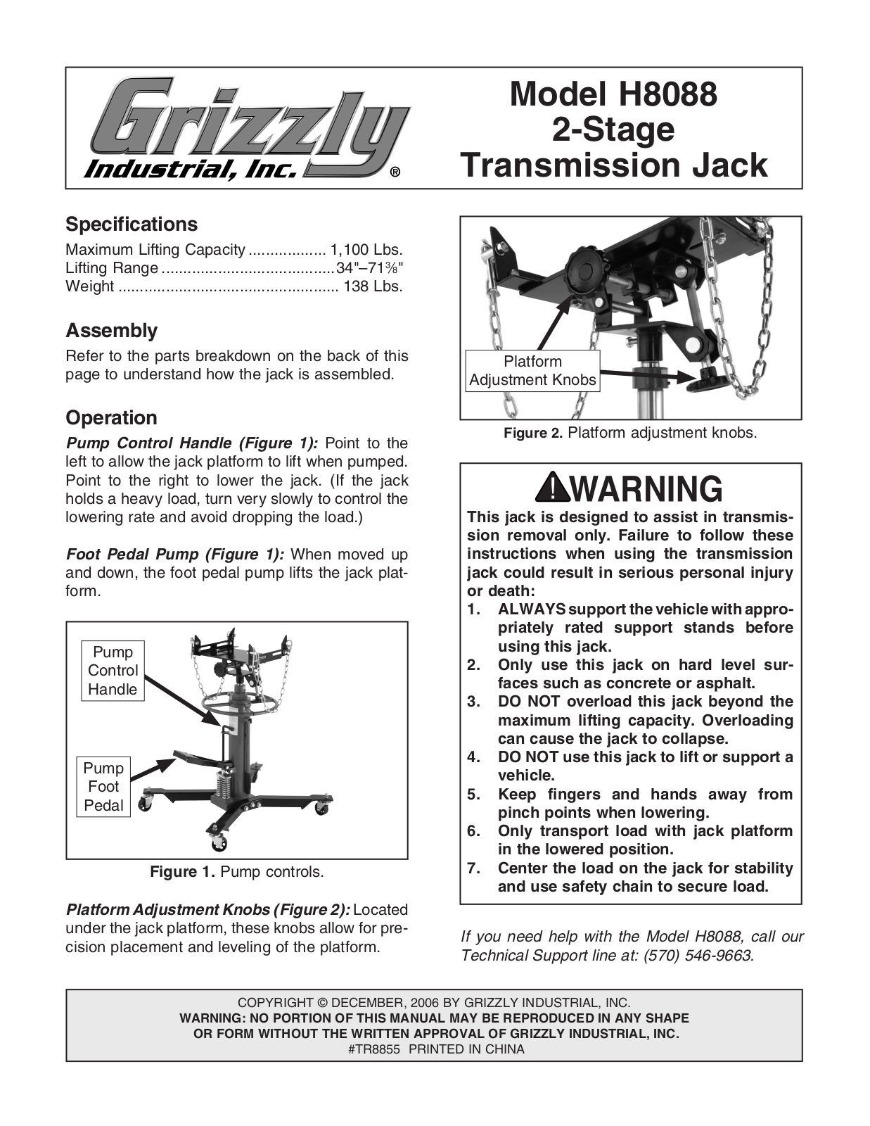 Grizzly H8088 User Manual