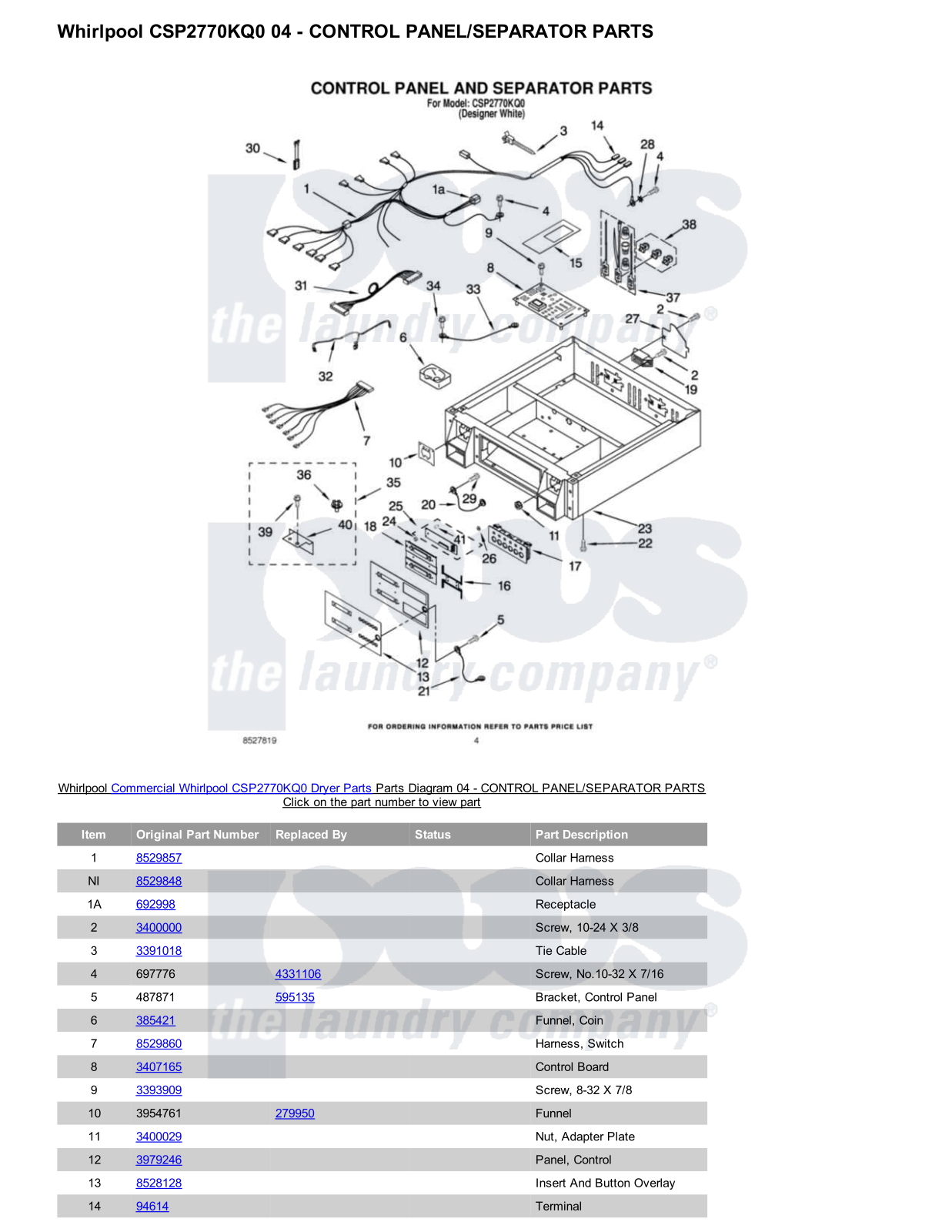 Whirlpool CSP2770KQ0 Parts Diagram