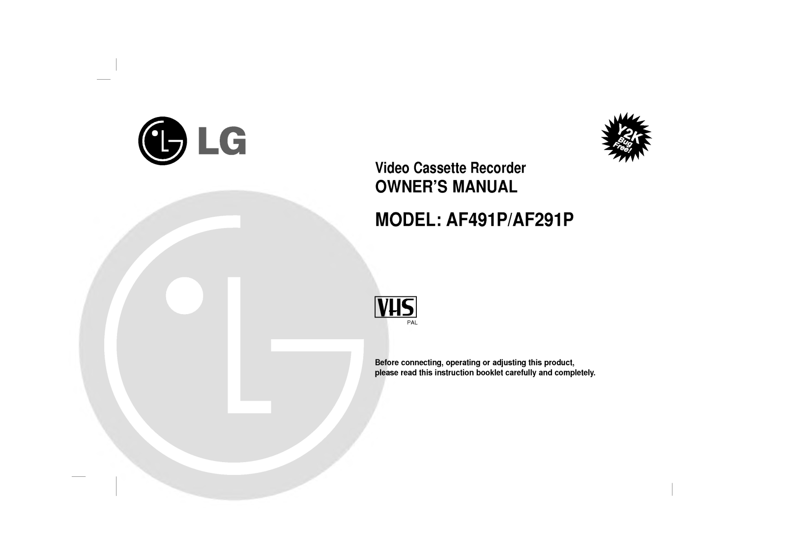 Lg AF491P, AF291P User Manual