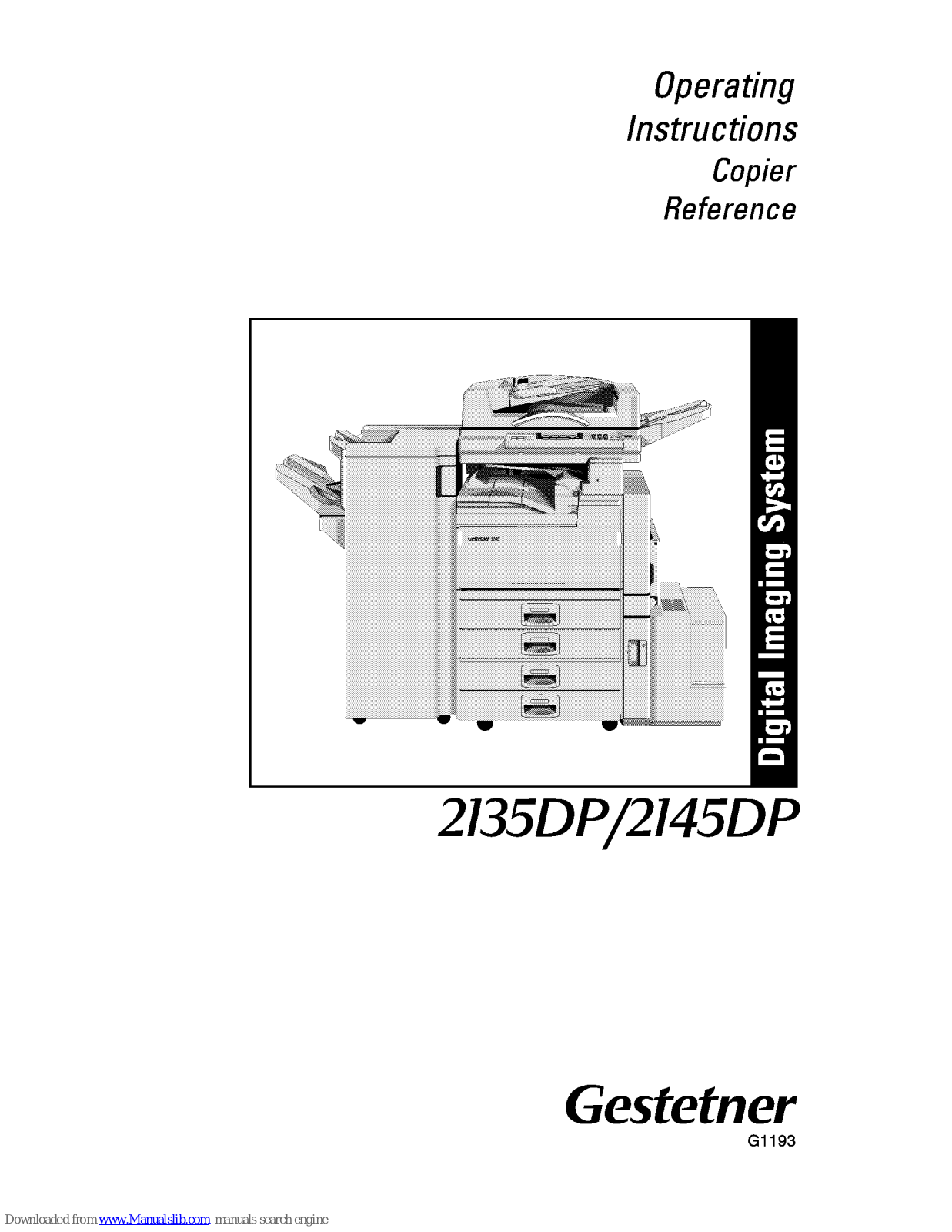 Gestetner 2135DP, 2145DP Operating Instructions Manual