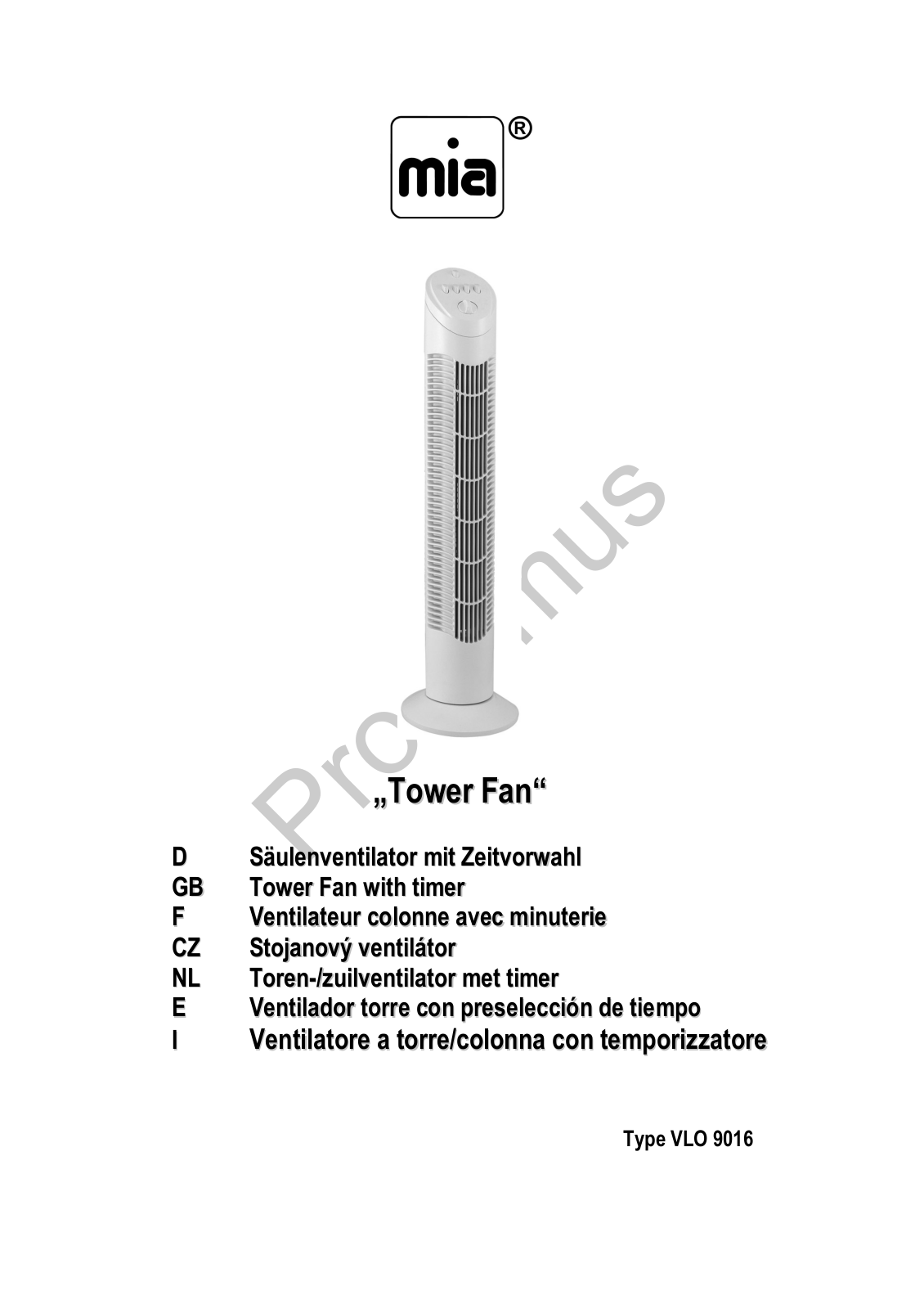 MIA VLO 9016 User Manual