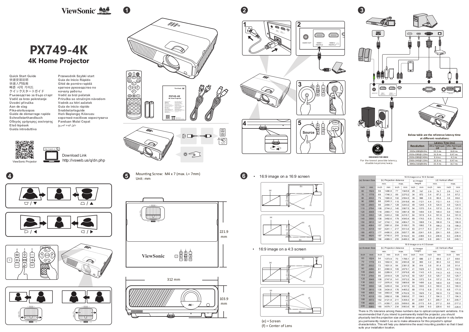 Viewsonic PX749-4K, VS19349 Quick Start Guide - ManualMachine.com