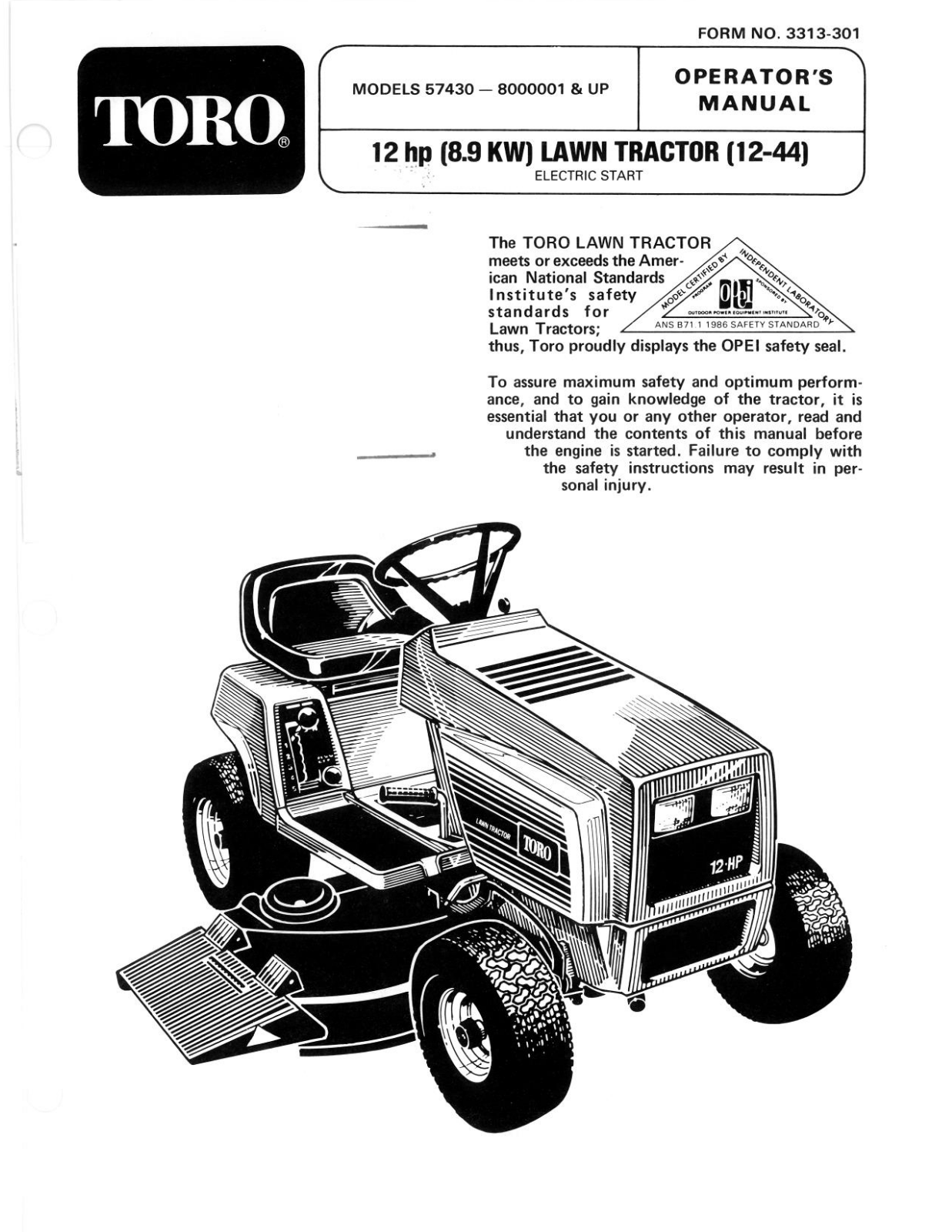 Toro 57430 Operator's Manual