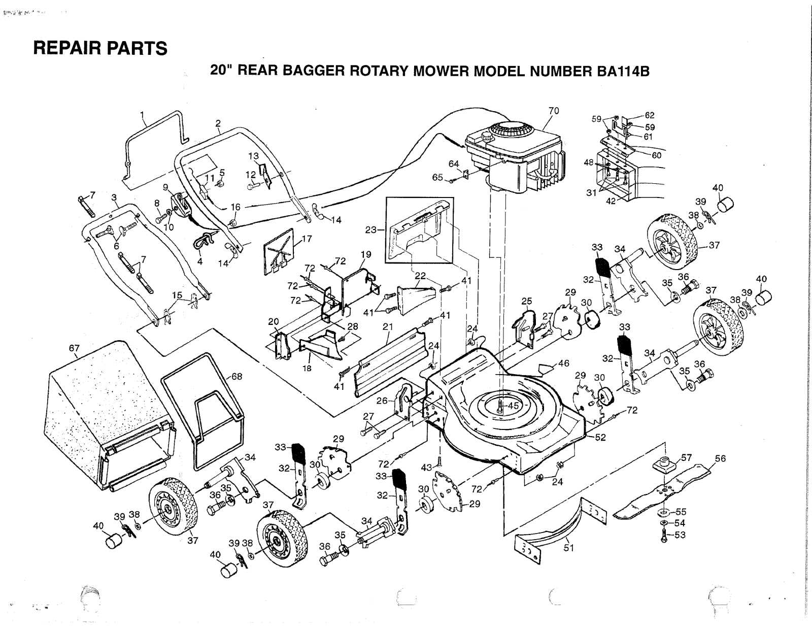 AYP BA114B Parts List