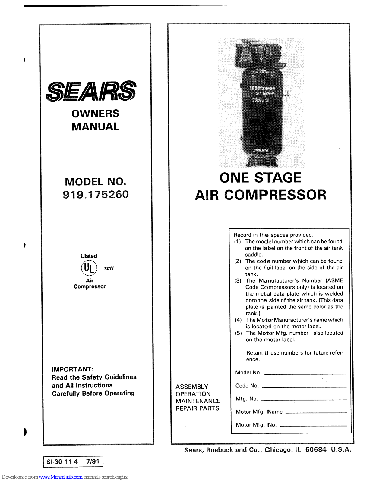 DeWalt 919.175260 Owner's Manual