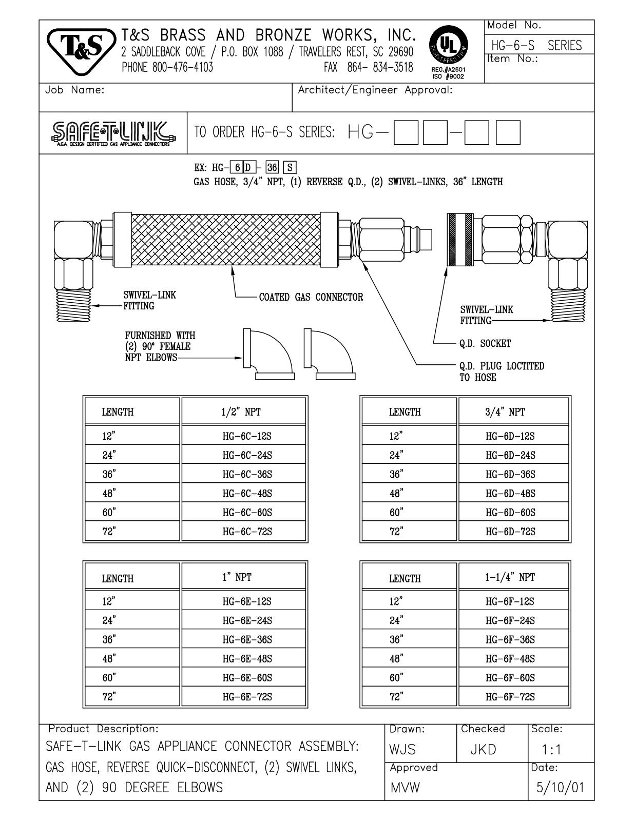 T&S Brass HG-6C-24S User Manual