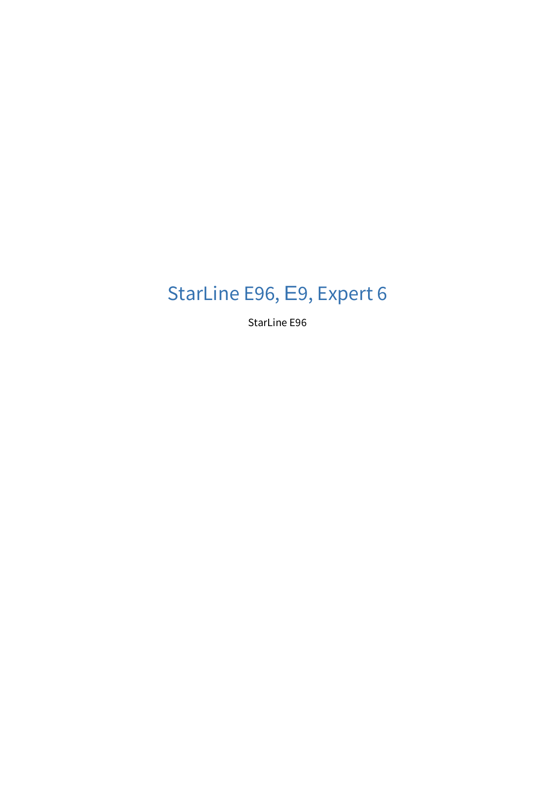 StarLine E66 User Manual