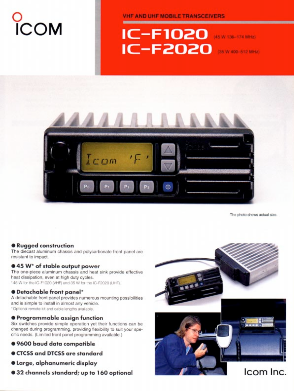 Icom IC-F2020, IC-F1020 User Manual