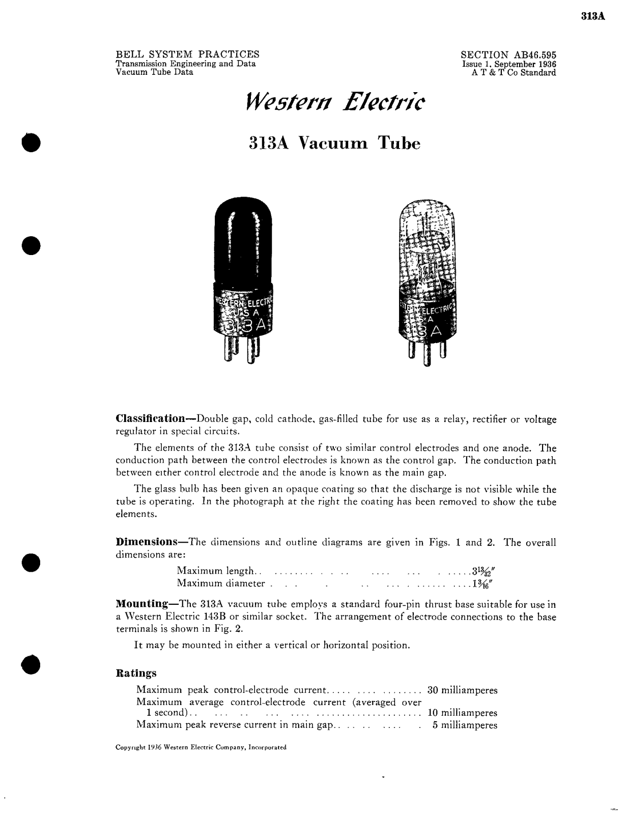 Western Electric 313-A Brochure