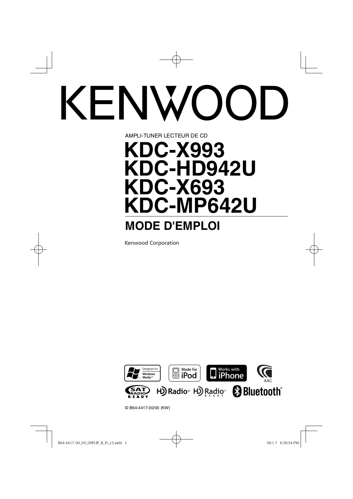 Kenwood KDC-MP642U, KDC-HD942U, KDC-X693, KDC-X993 User Manual