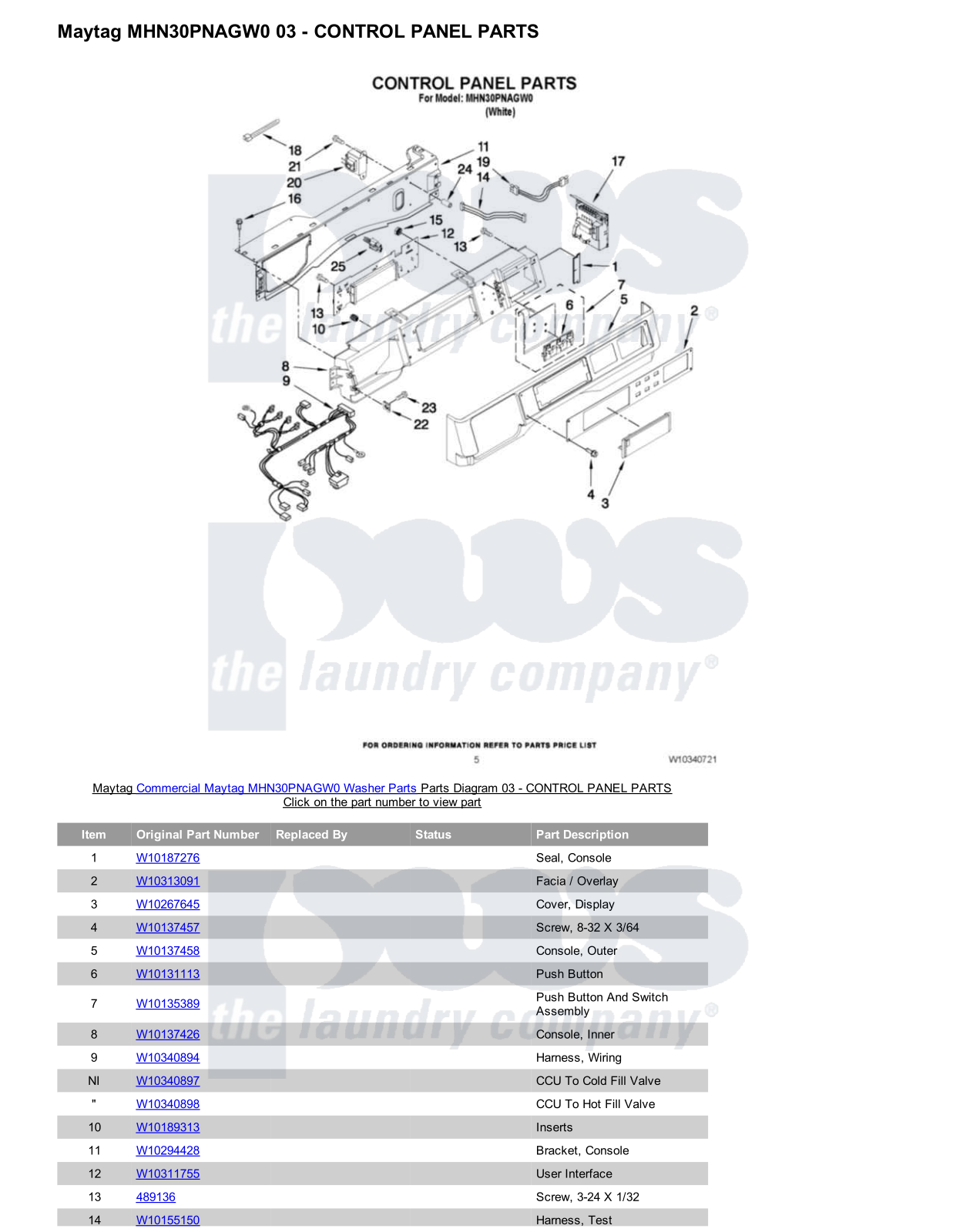 Maytag MHN30PNAGW0 Parts Diagram