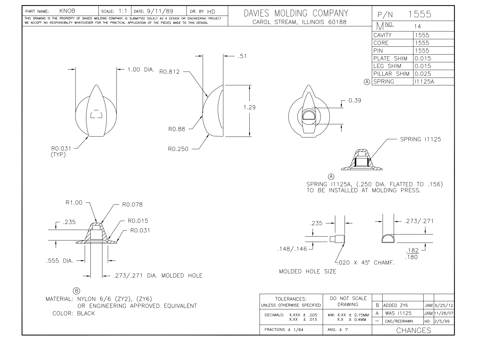 Davies Molding 1555 Reference Drawing