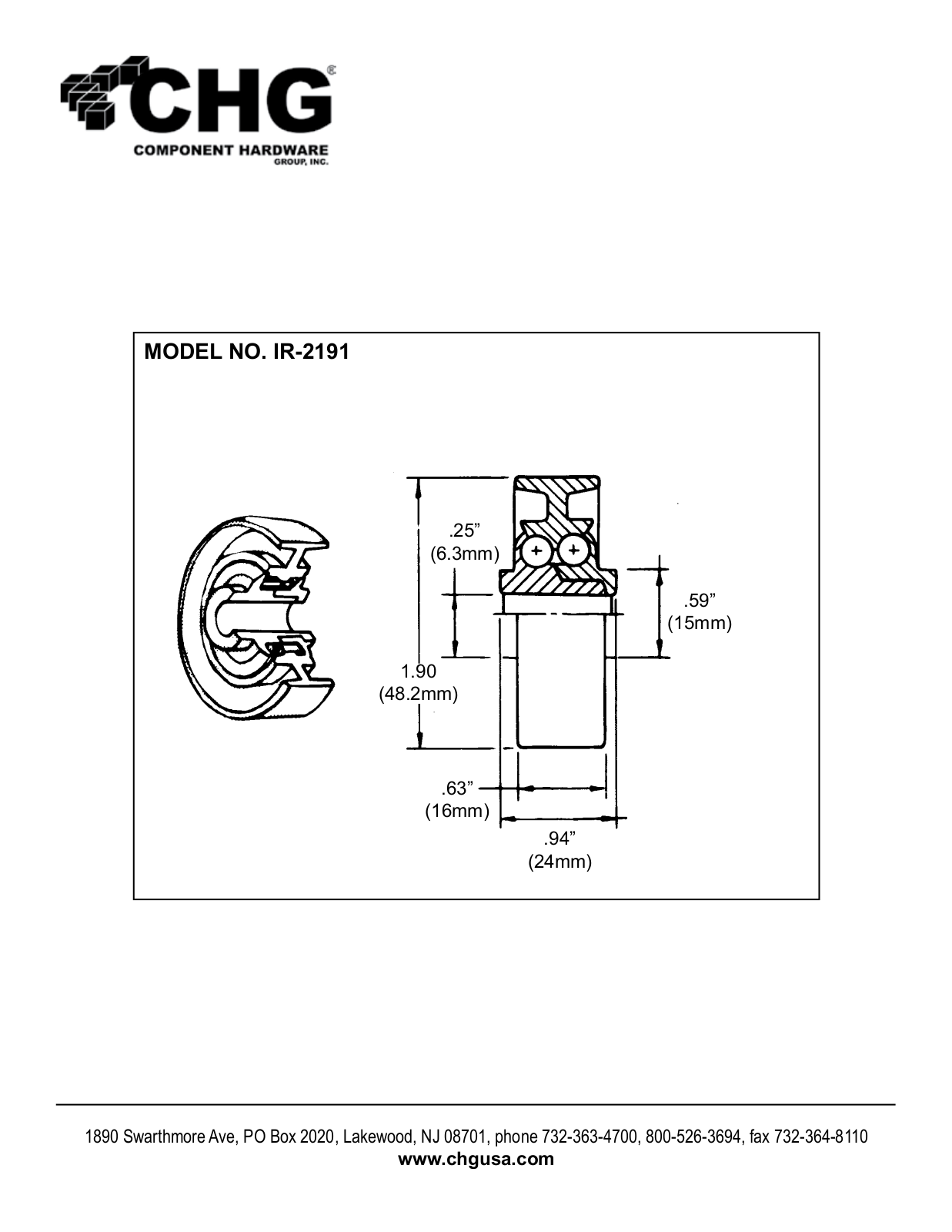 Component Hardware IR-2191 User Manual