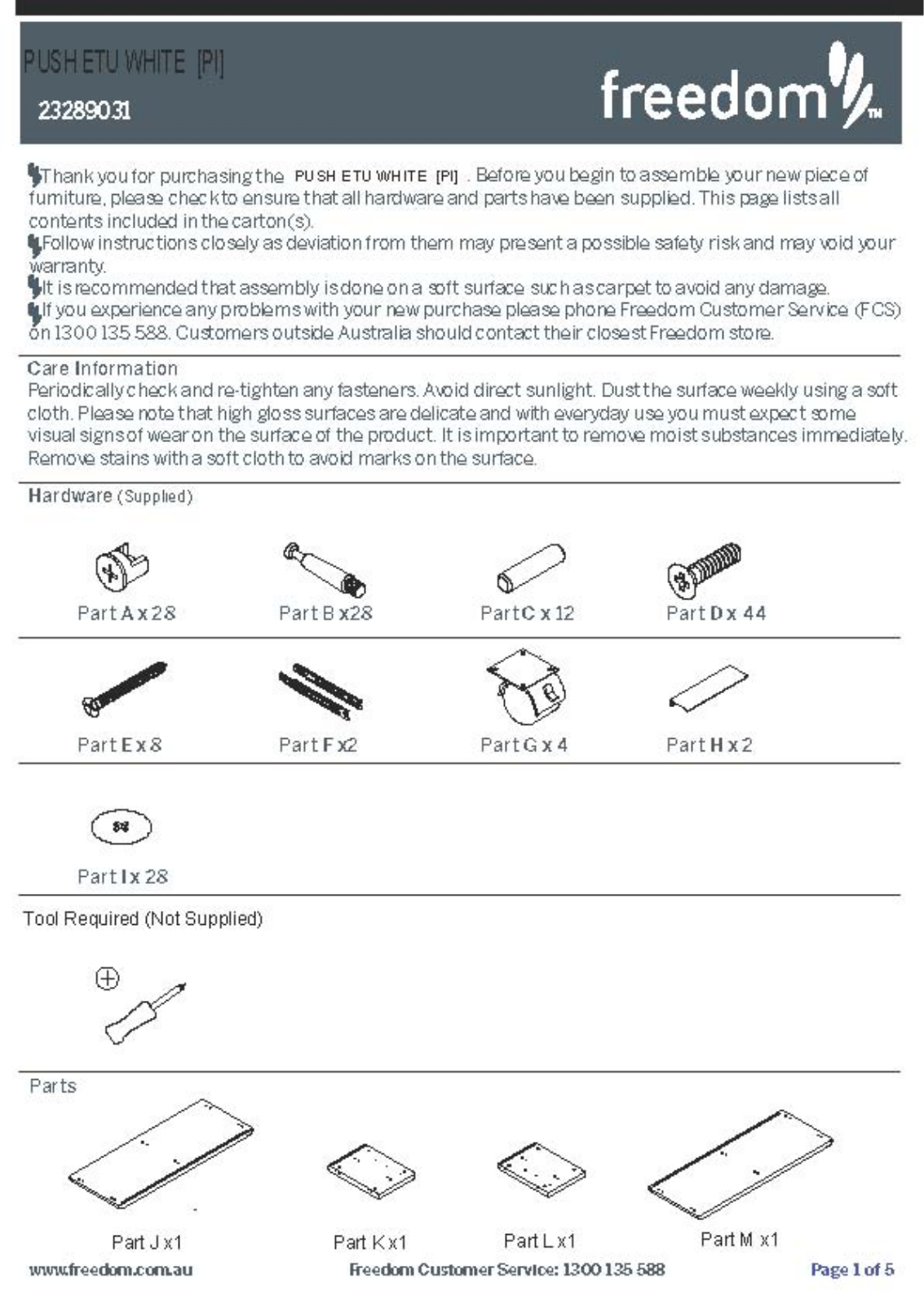 Freedom Push ETU Assembly Instruction