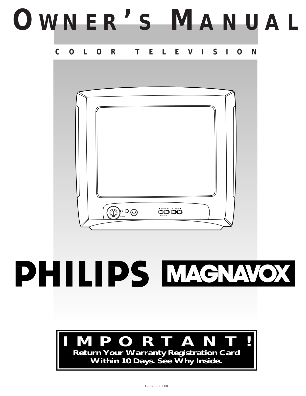Philips 1-IB7771 E001, PR1389X User Manual