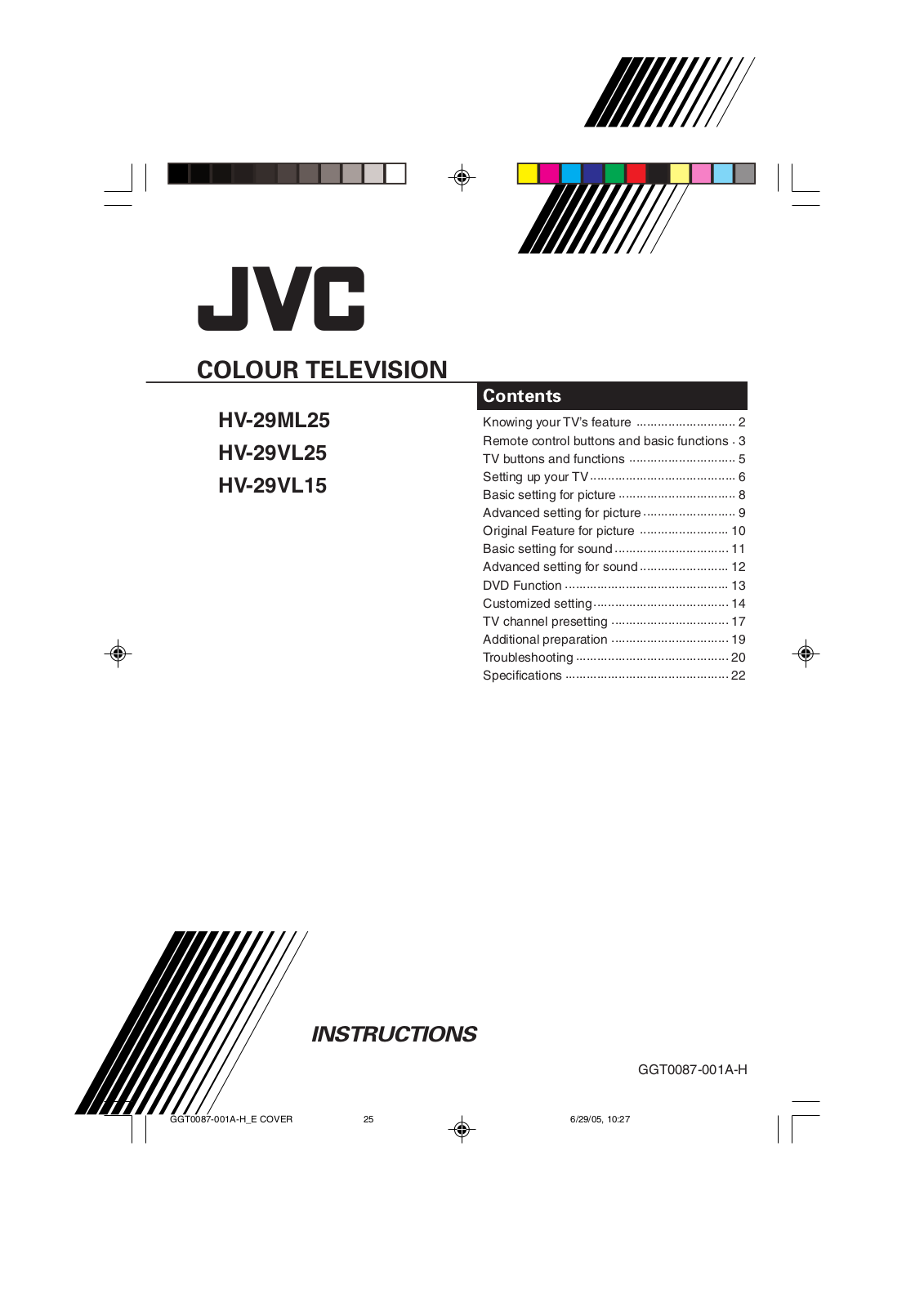 JVC HV-29VL15, GGT0087-001A-H User Manual