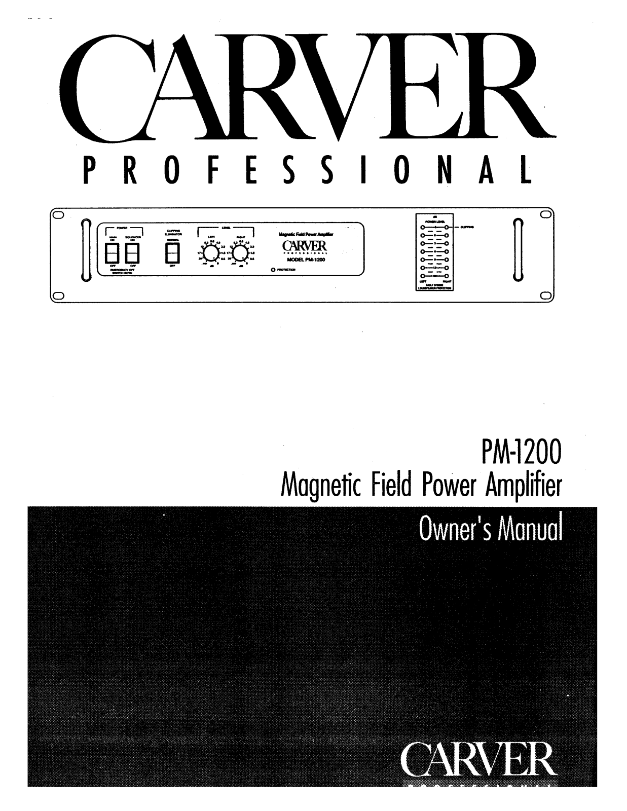 Carver PM-1200 Owners manual