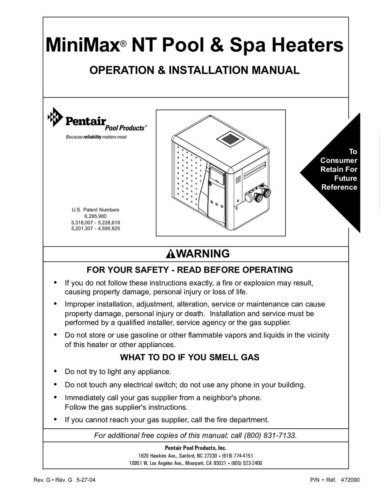 Pentair MiniMax INSTALLATION MANUAL